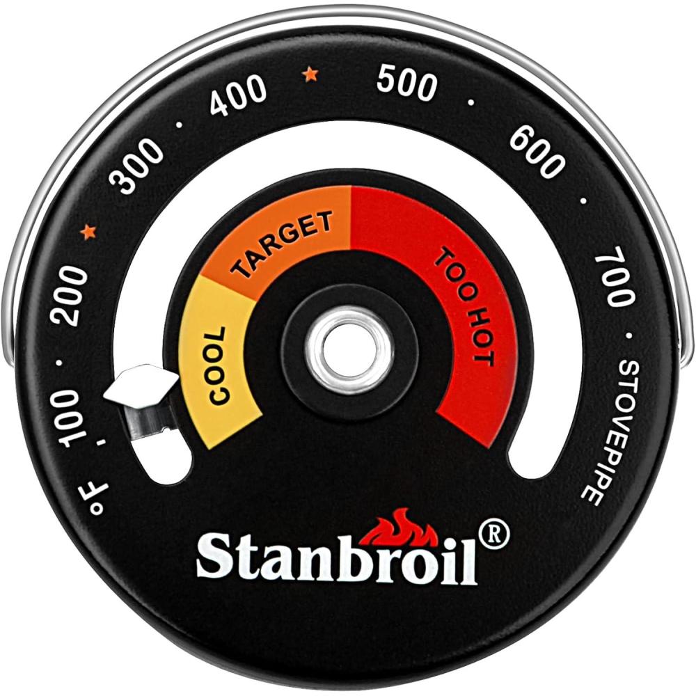 Stanbroil Magnetic Wood Stove Pipe Thermometer, Flue Pipe Temperature Meter for Wood Log Chimney Pipe(Chimney Pipe Meter)