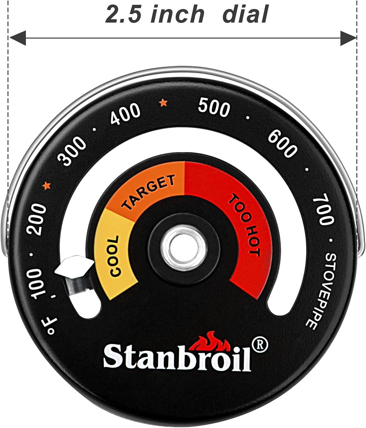 Stanbroil Magnetic Wood Stove Pipe Thermometer, Flue Pipe Temperature Meter for Wood Log Chimney Pipe(Chimney Pipe Meter)