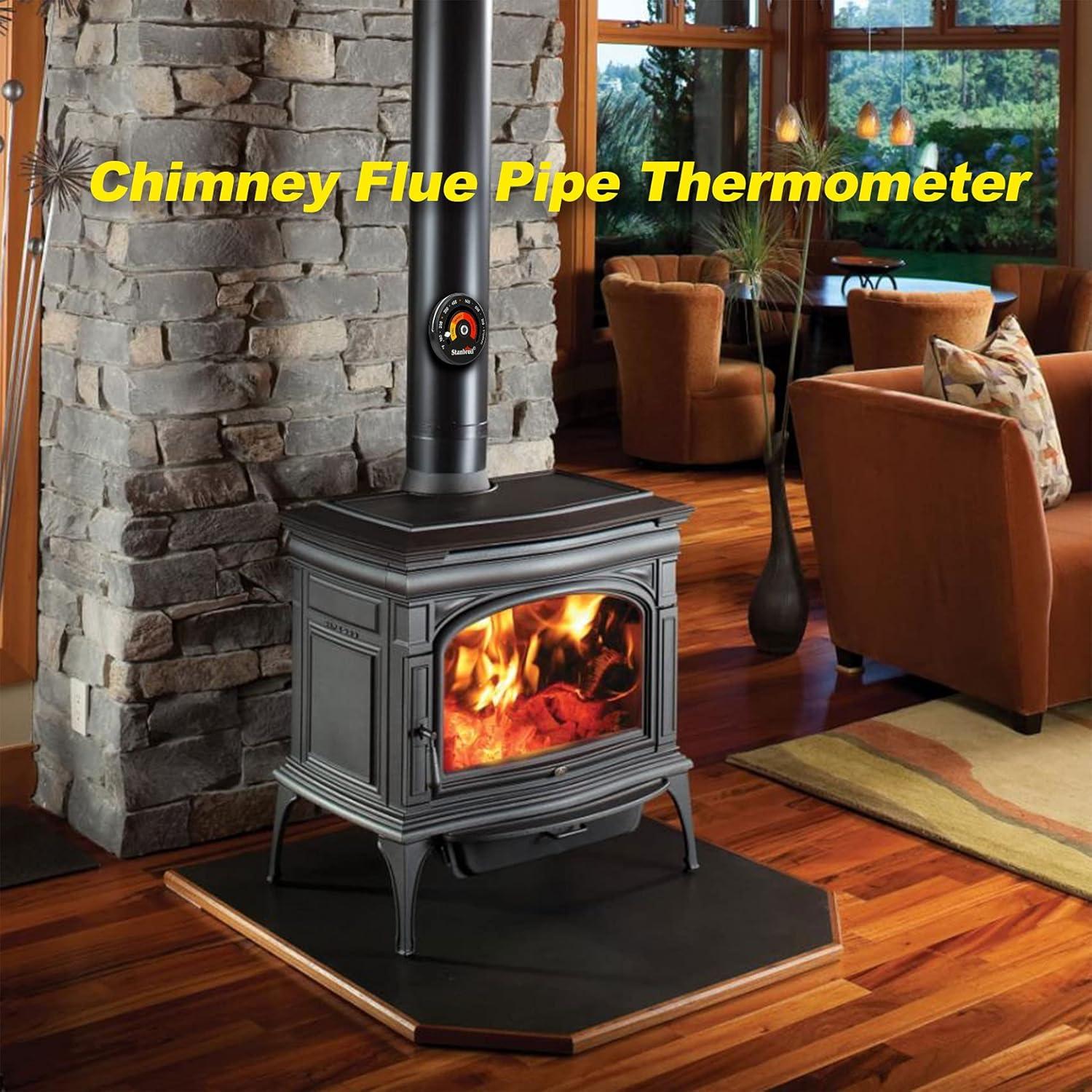 Stanbroil Magnetic Wood Stove Pipe Thermometer, Flue Pipe Temperature Meter for Wood Log Chimney Pipe(Chimney Pipe Meter)