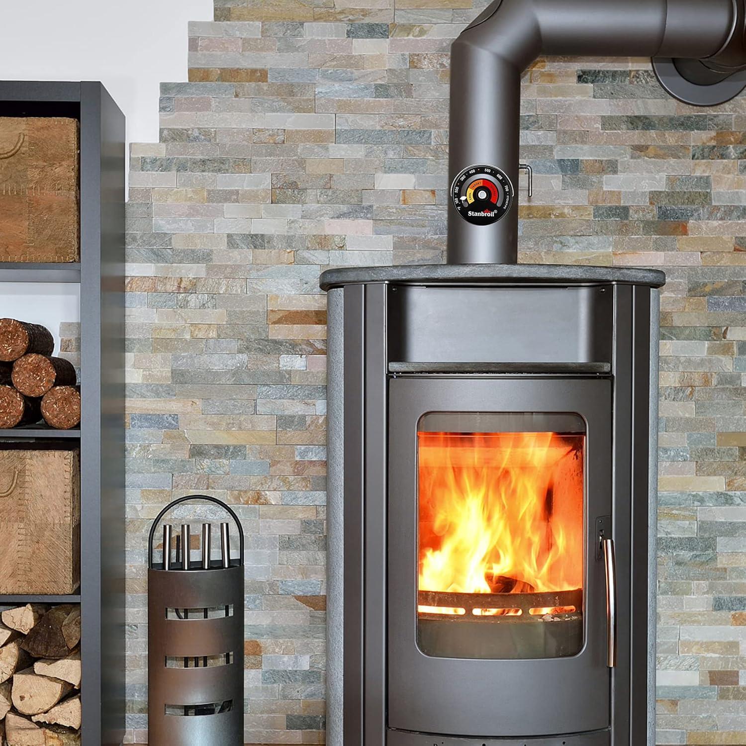 Stanbroil Magnetic Wood Stove Pipe Thermometer, Flue Pipe Temperature Meter for Wood Log Chimney Pipe(Chimney Pipe Meter)