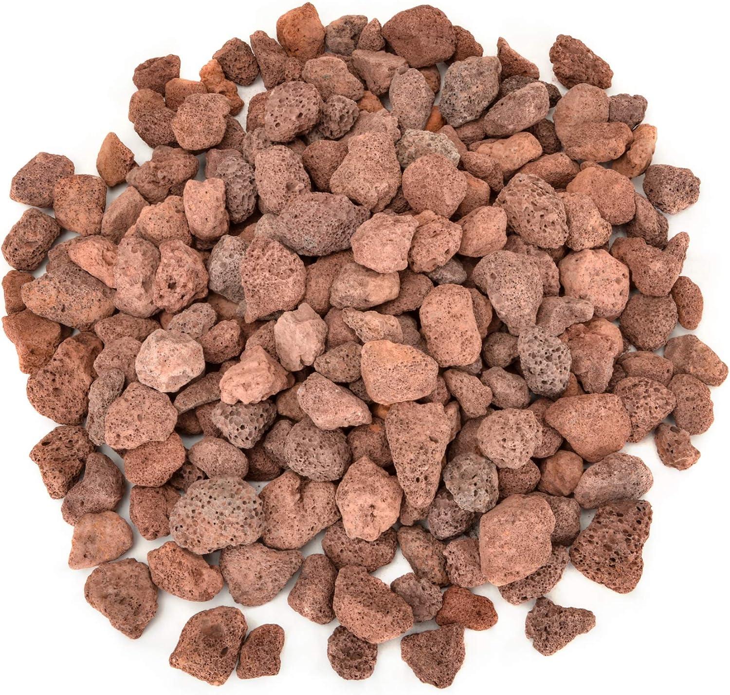Stanbroil 10 Pounds Black Lava Rock Granules, Decorative Landscaping for Fire Bowls, Fire Pits, Gas Log Sets, Indoor or Outdoor Fireplaces(1 1/5″ – 2″)(Red)