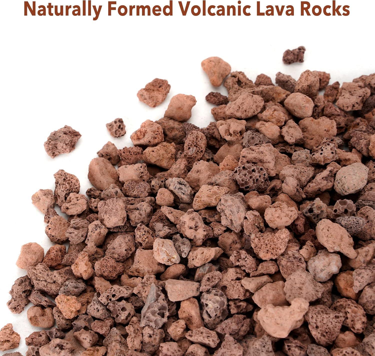 Stanbroil 10 Pounds Black Lava Rock Granules, Decorative Landscaping for Fire Bowls, Fire Pits, Gas Log Sets, Indoor or Outdoor Fireplaces(1 1/5″ – 2″)(Red)