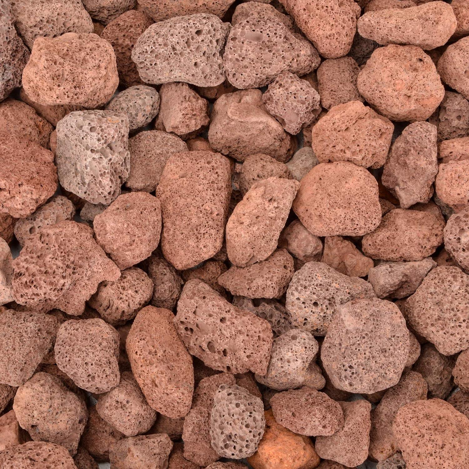 Stanbroil 10 Pounds Black Lava Rock Granules, Decorative Landscaping for Fire Bowls, Fire Pits, Gas Log Sets, Indoor or Outdoor Fireplaces(1 1/5″ – 2″)(Red)