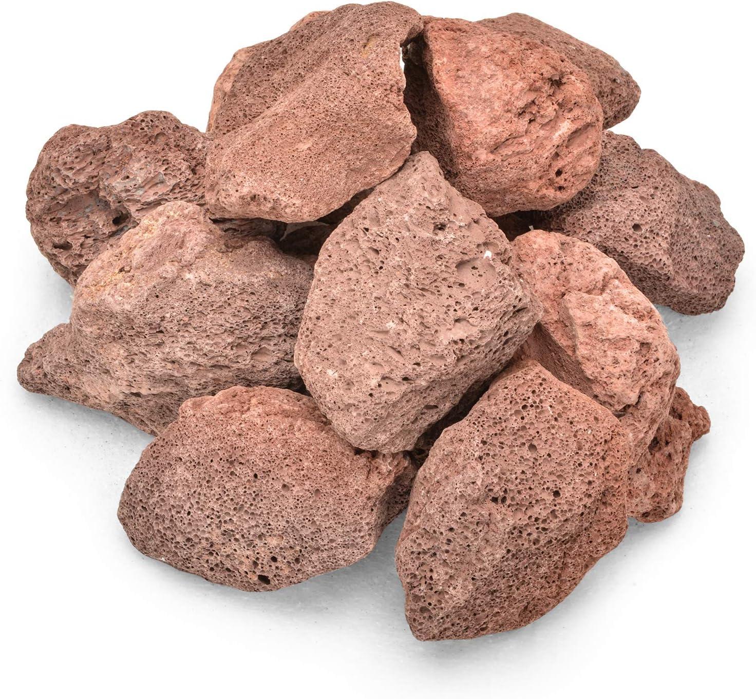 Stanbroil 10 Pounds Black Lava Rock Granules, Decorative Landscaping for Fire Bowls, Fire Pits, Gas Log Sets, Indoor or Outdoor Fireplaces(1 1/5″ – 2″)(Red)