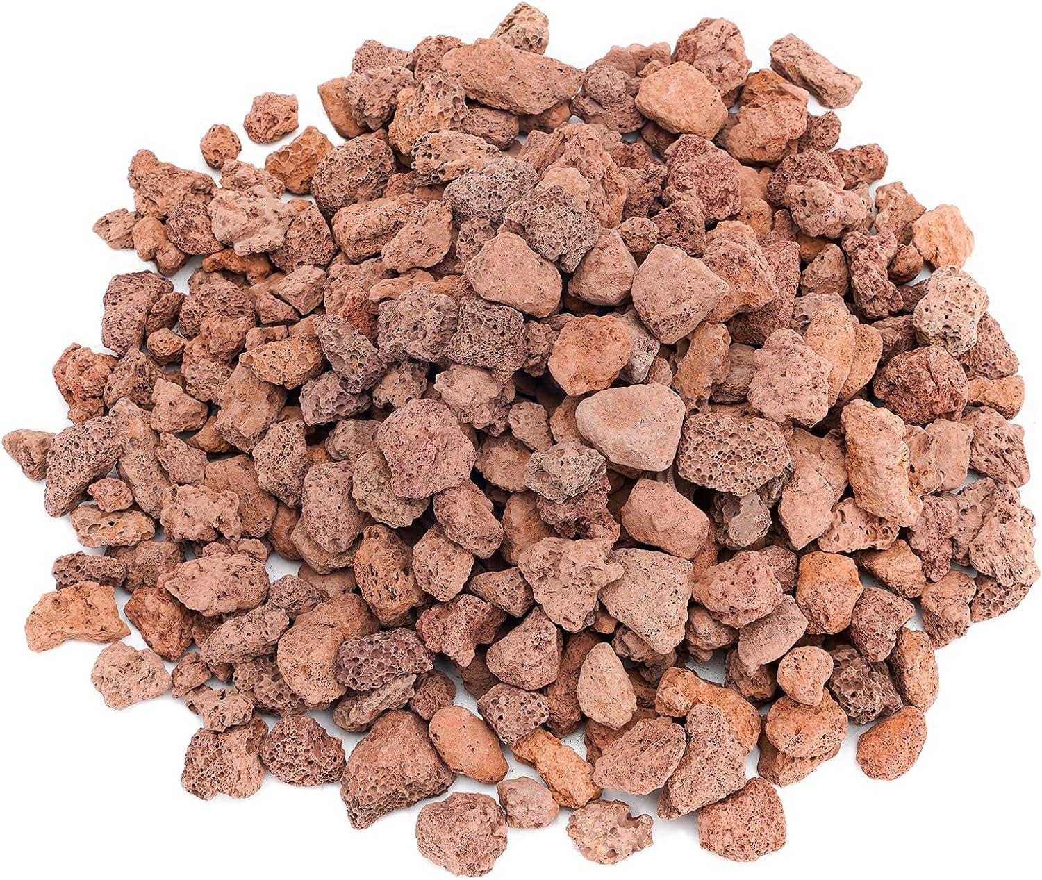 Stanbroil 10 Pounds Black Lava Rock Granules, Decorative Landscaping for Fire Bowls, Fire Pits, Gas Log Sets, Indoor or Outdoor Fireplaces(1 1/5″ – 2″)(Red)