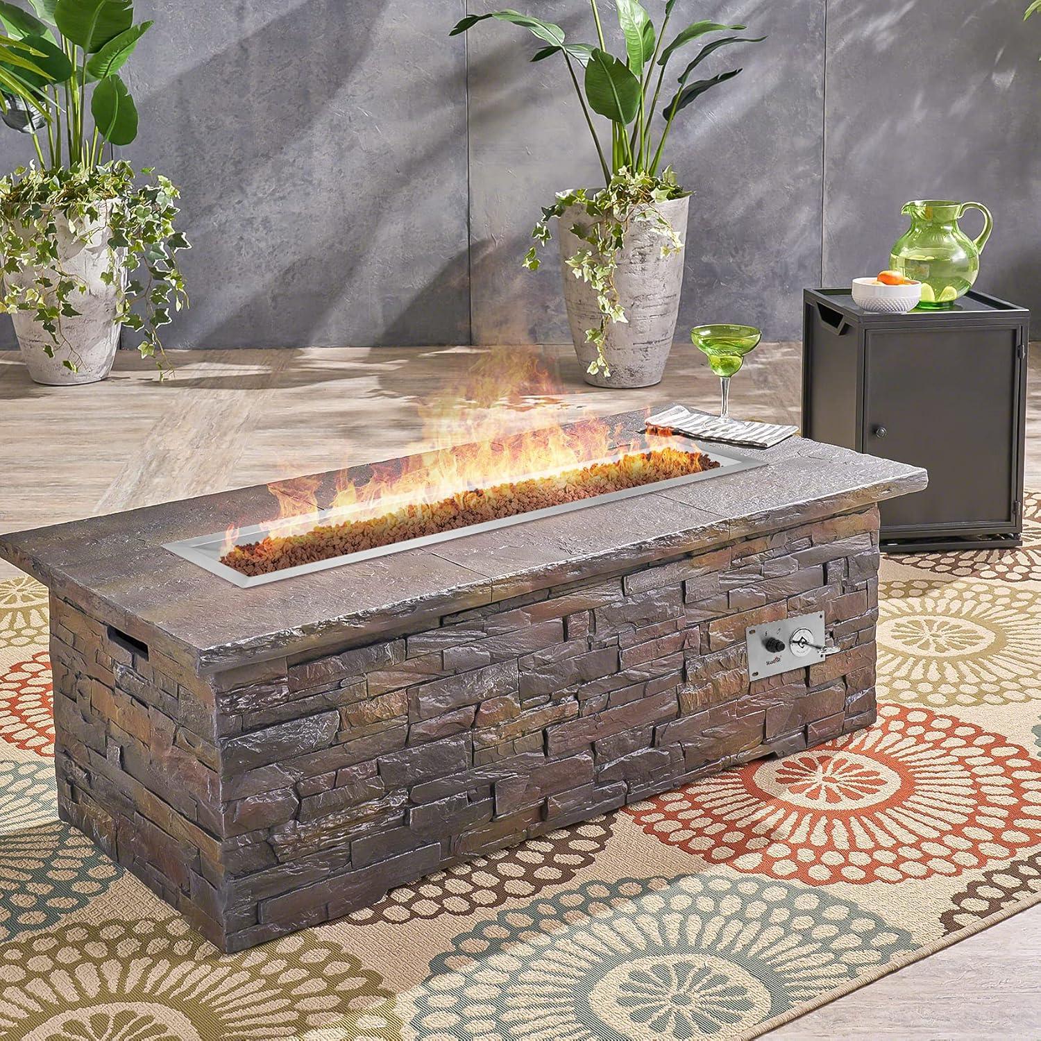 Stanbroil 36 x 6 Inch Linear Fire Pit Kit with Spark Ignition Kits, 304 Stainless Steel Propane Gas Firepit Insert for Outdoor DIY Firepit Project – Propane Gas Version(48″x 6″)