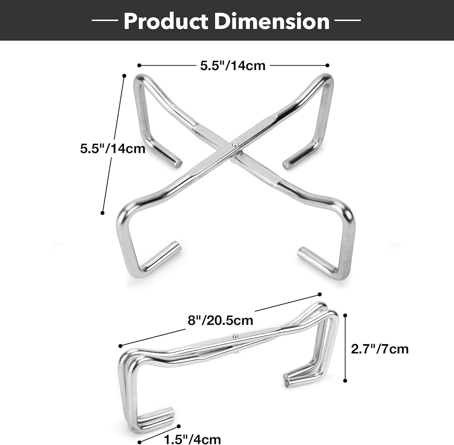 Stanbroil 8″ Stainless Steel Folding Dutch Oven Lid Stand for Campfire Cooking, 4-in-1 Folding Pot Stand Camp Dutch Oven Tool