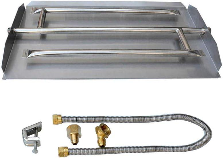 Stanbroil Stainless Steel Natural Gas Fireplace Triple Flame Pan Burner Kit, 28.5-inch(Stainless Steel)