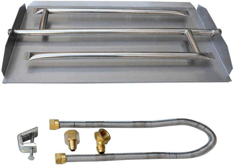 Stanbroil Stainless Steel Natural Gas Fireplace Triple Flame Pan Burner Kit, 28.5-inch(Stainless Steel)