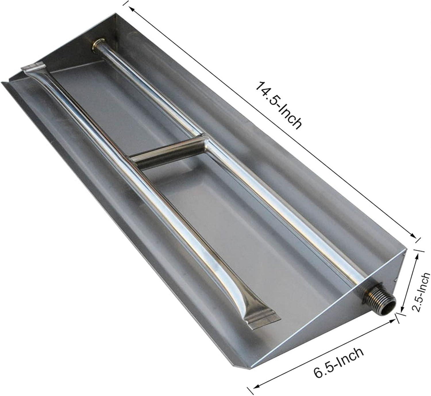 Stanbroil 26.5 Dual Fireplace Burner and Pan, Black Steel(Stainless Steel)