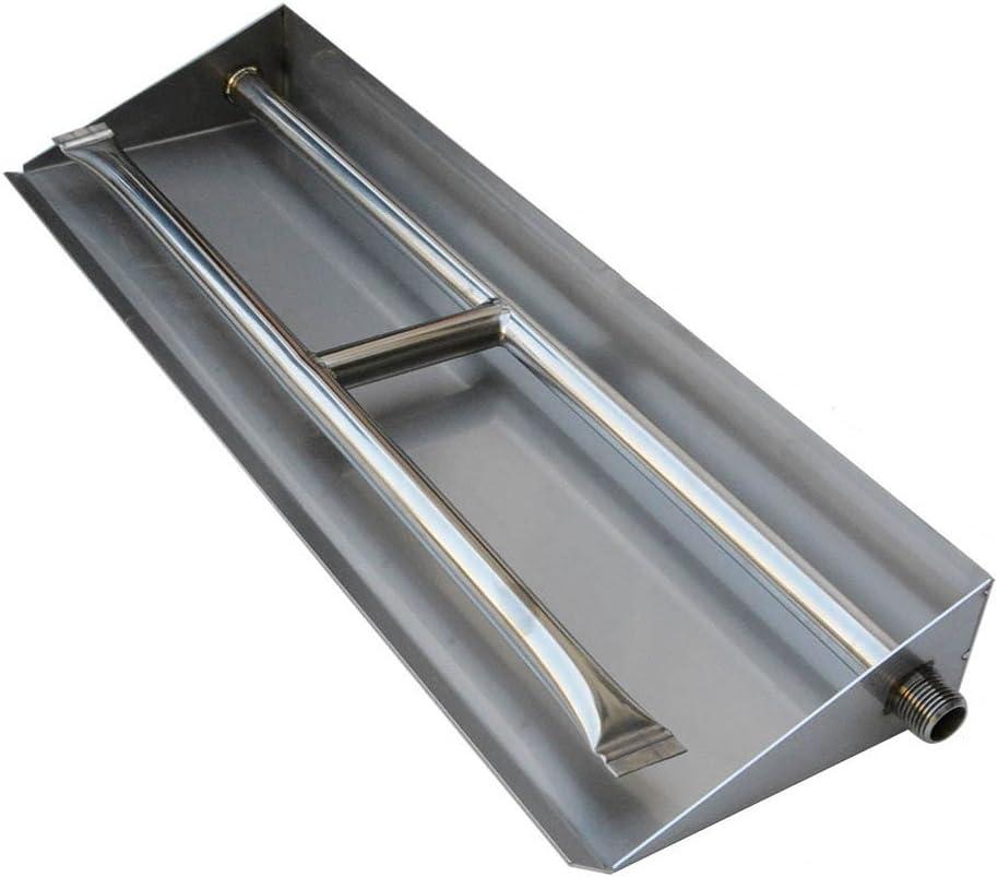Stanbroil 26.5 Dual Fireplace Burner and Pan, Black Steel(Stainless Steel)