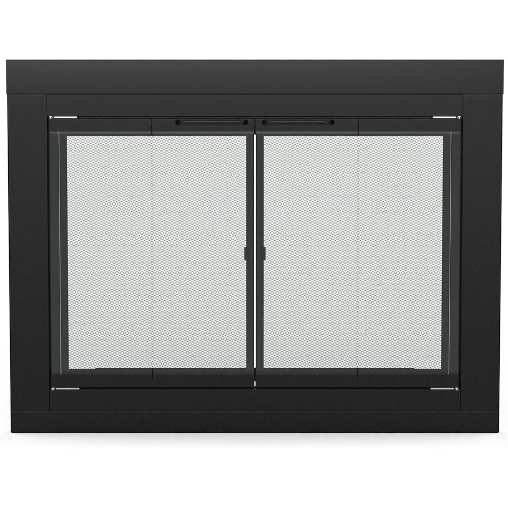 Stanbroil Fireplace Glass Bi-fold Style Door, Black Finish, Medium, Decorative Fireplace Screen Door for Fireplace Accessories(Bi-Fold)