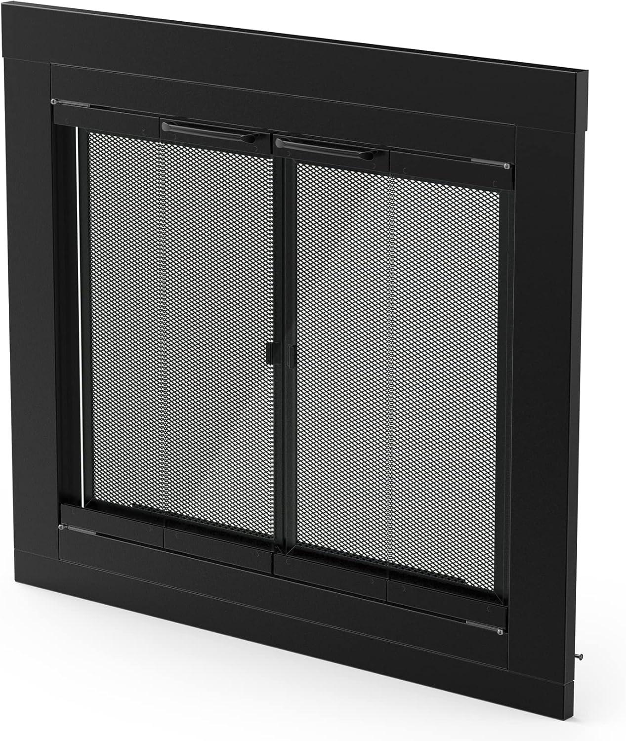 Stanbroil Fireplace Glass Bi-fold Style Door, Black Finish, Medium, Decorative Fireplace Screen Door for Fireplace Accessories(Bi-Fold)