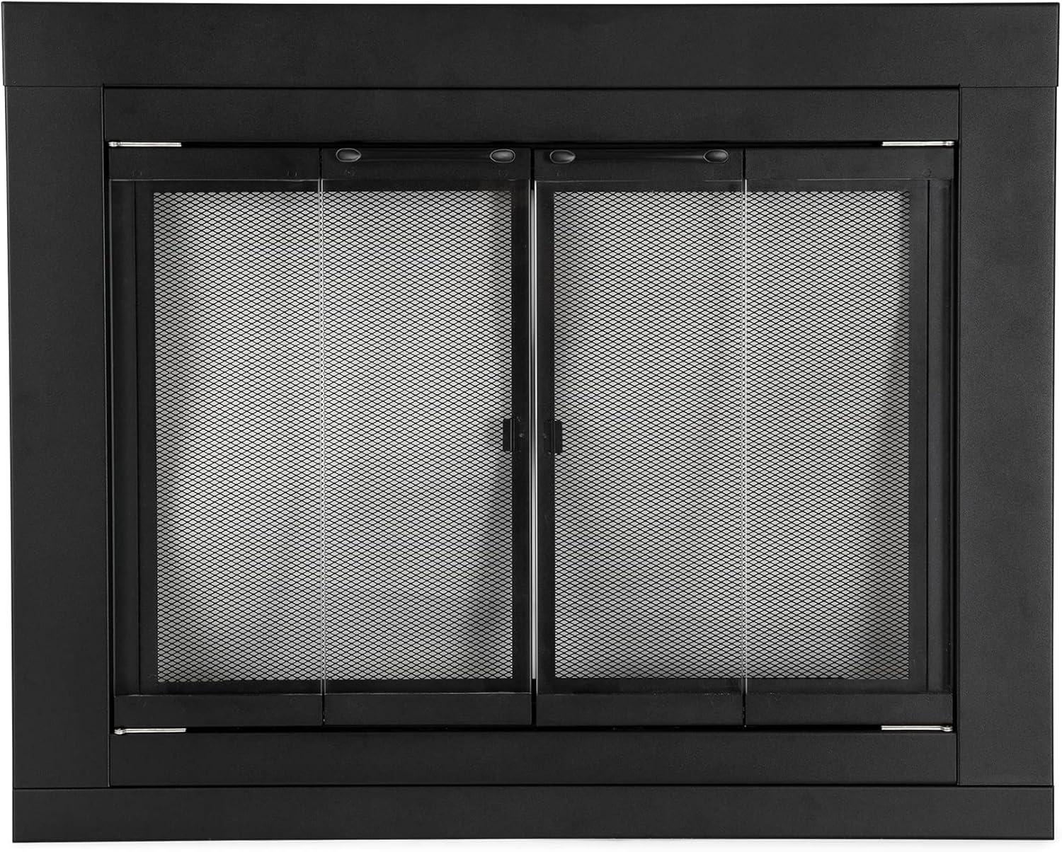 Stanbroil Fireplace Glass Bi-fold Style Door, Black Finish, Medium, Decorative Fireplace Screen Door for Fireplace Accessories(Bi-Fold)