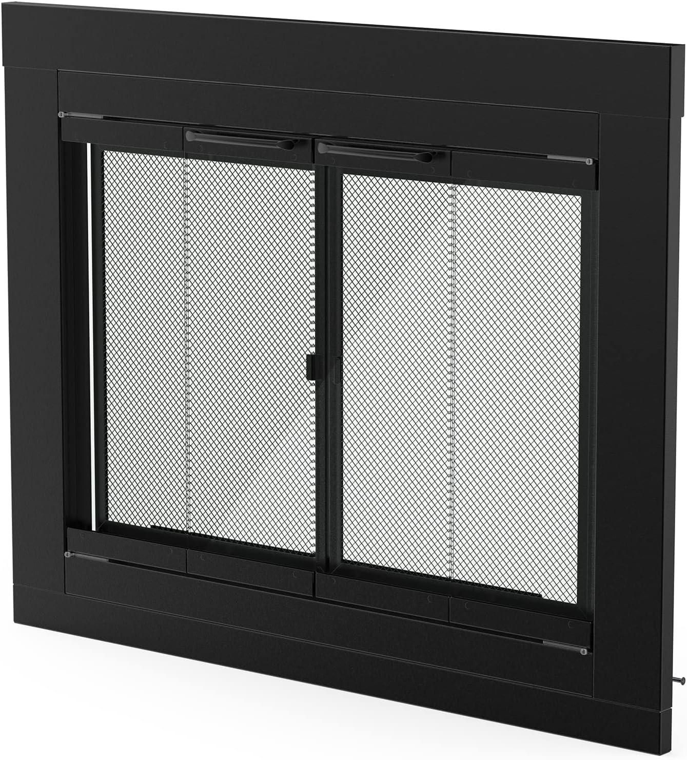 Stanbroil Fireplace Glass Bi-fold Style Door, Black Finish, Medium, Decorative Fireplace Screen Door for Fireplace Accessories(Bi-Fold)