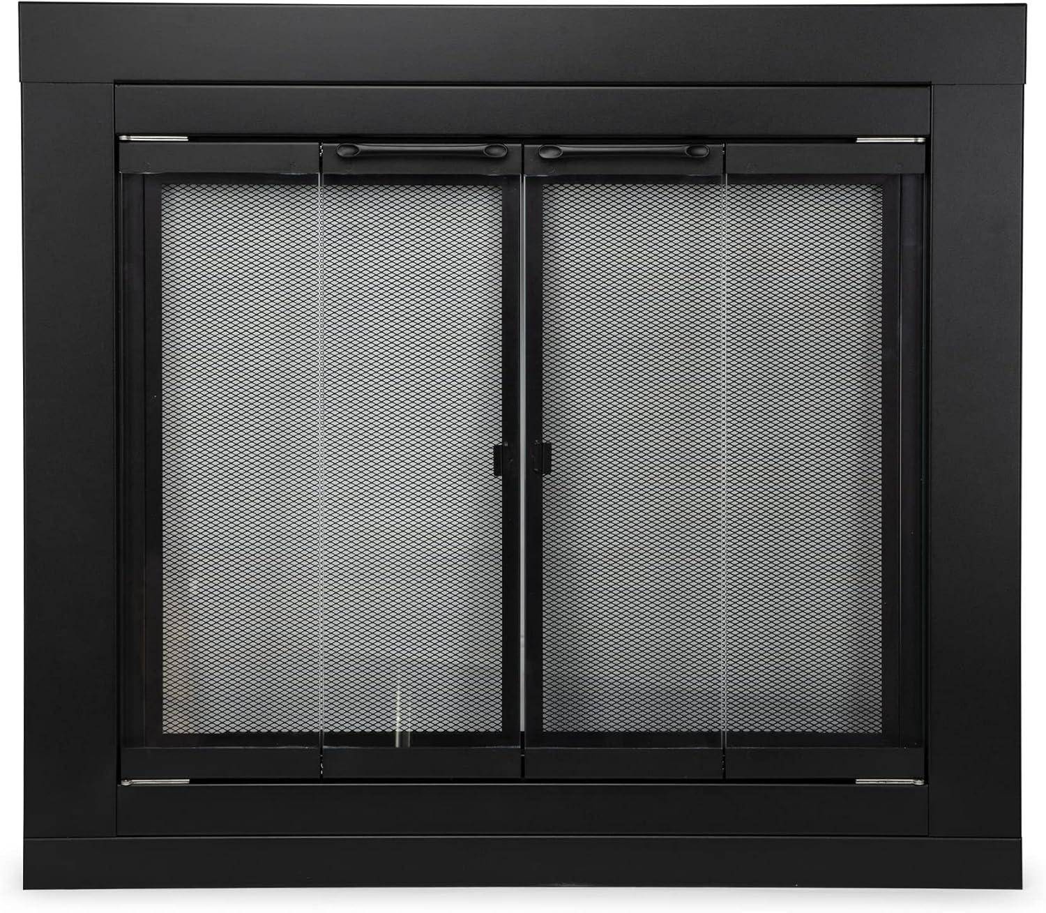 Stanbroil Fireplace Glass Bi-fold Style Door, Black Finish, Medium, Decorative Fireplace Screen Door for Fireplace Accessories(Bi-Fold)