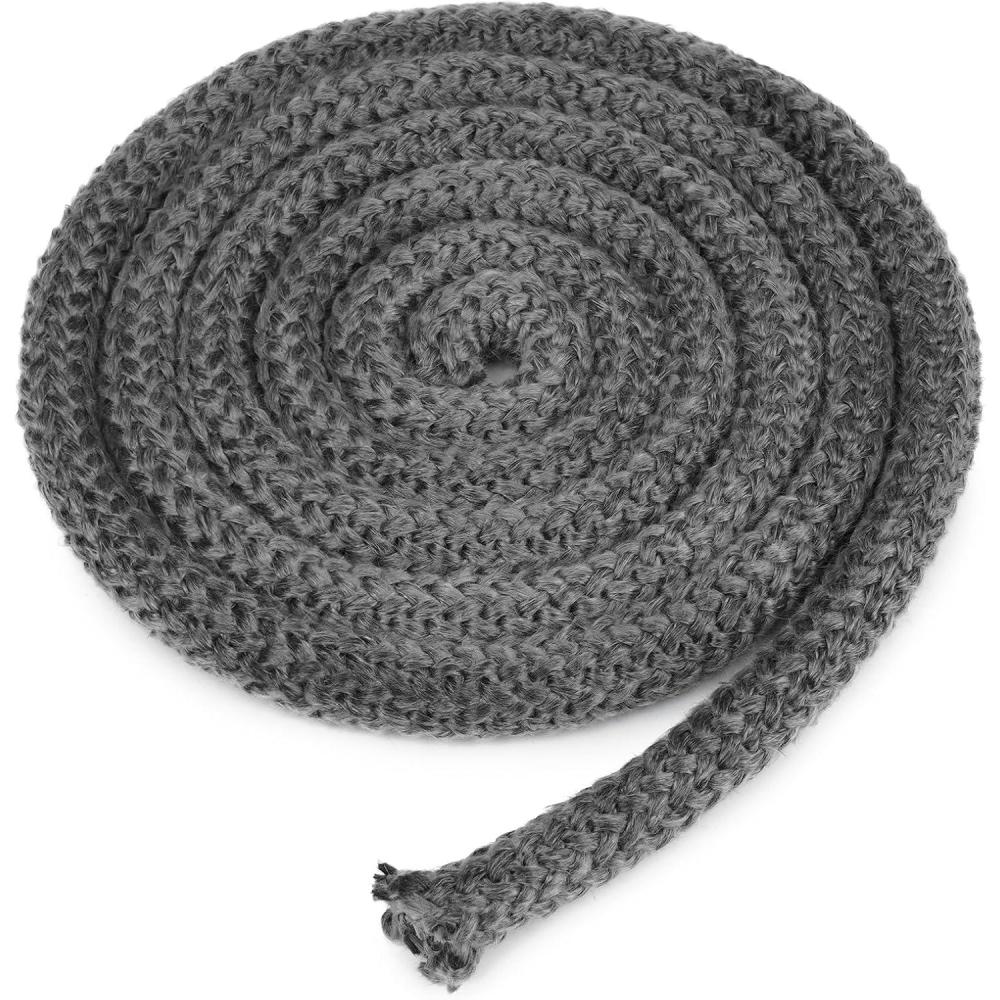 Stanbroil Wood Stove Gasket, 1/4″ x 84″ Graphite Impregnated Fiberglass Rope Seal and High-Temperature Cement Gasket Replacement for Wood Stoves Door(5/8″ x 84″ Rope)
