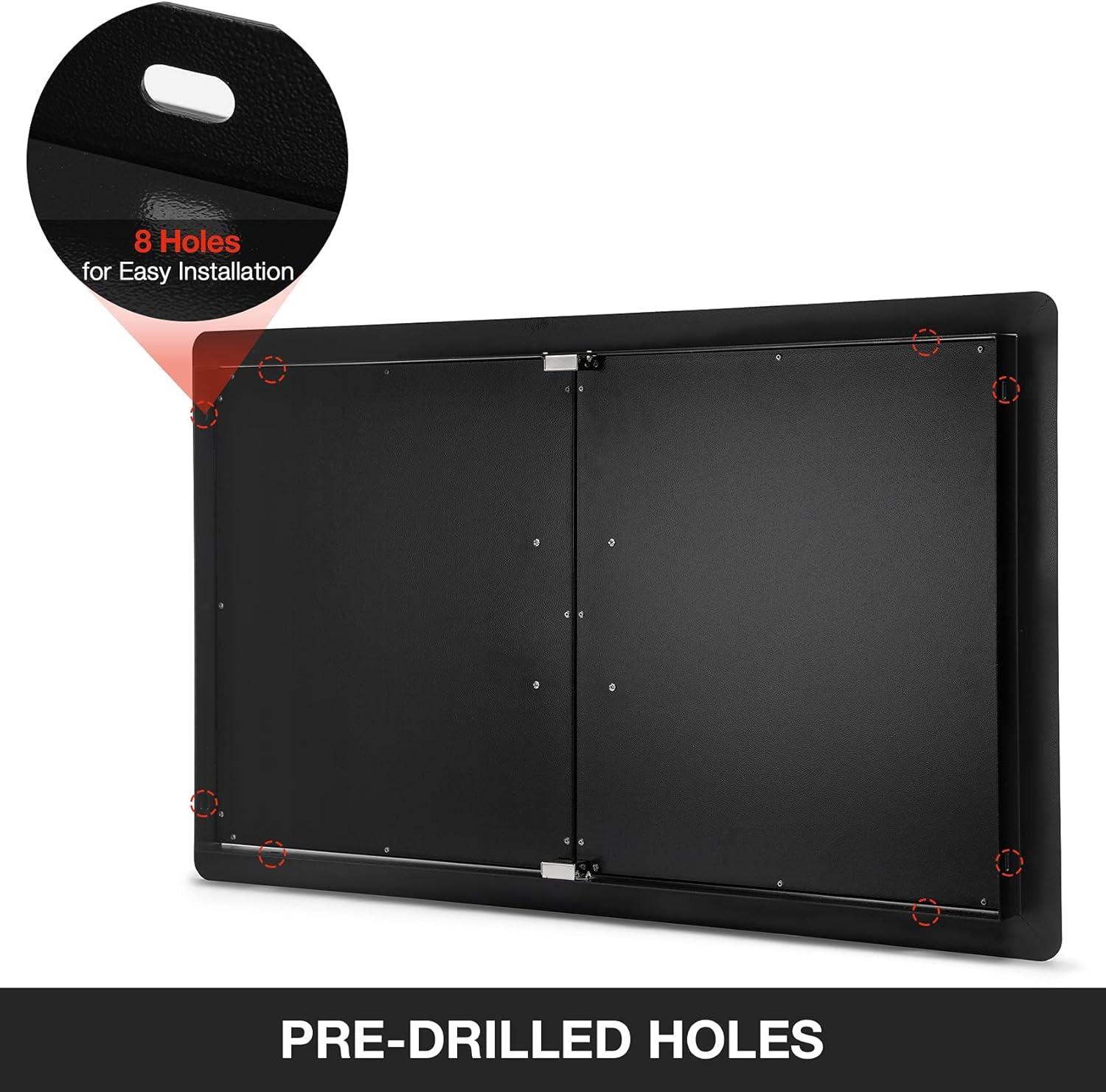 Stanbroil Outdoor Kitchen Doors 36W x 21H Inch BBQ Access Door – Wall Construction Vertical Double Door Flush Mount for Outdoor Kitchen Grilling Station or Commercial BBQ Island – Black