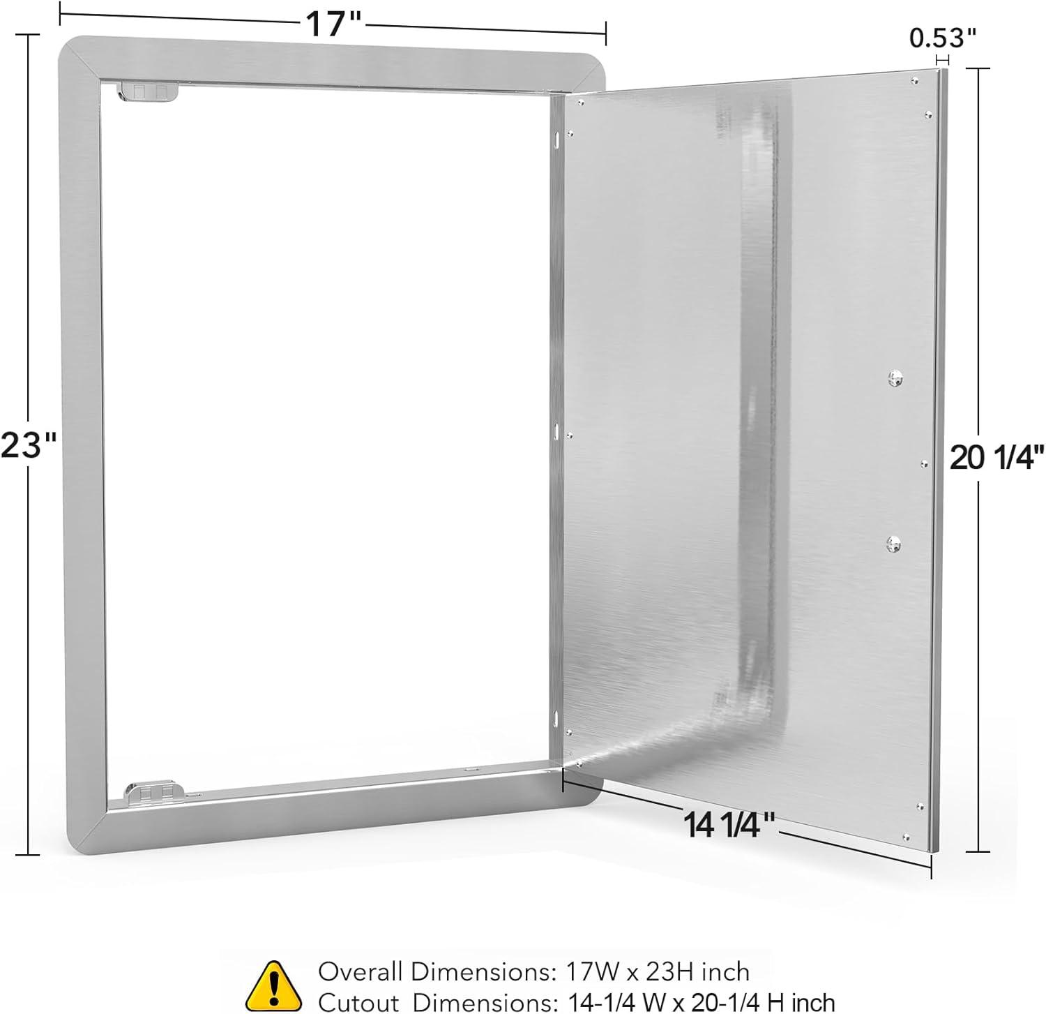 Stanbroil Stainless Steel Single Vertical Access Door, 17 1/4-Inch by 24 1/4-Inch(14 1/4 W x 20 1/4 H in.)