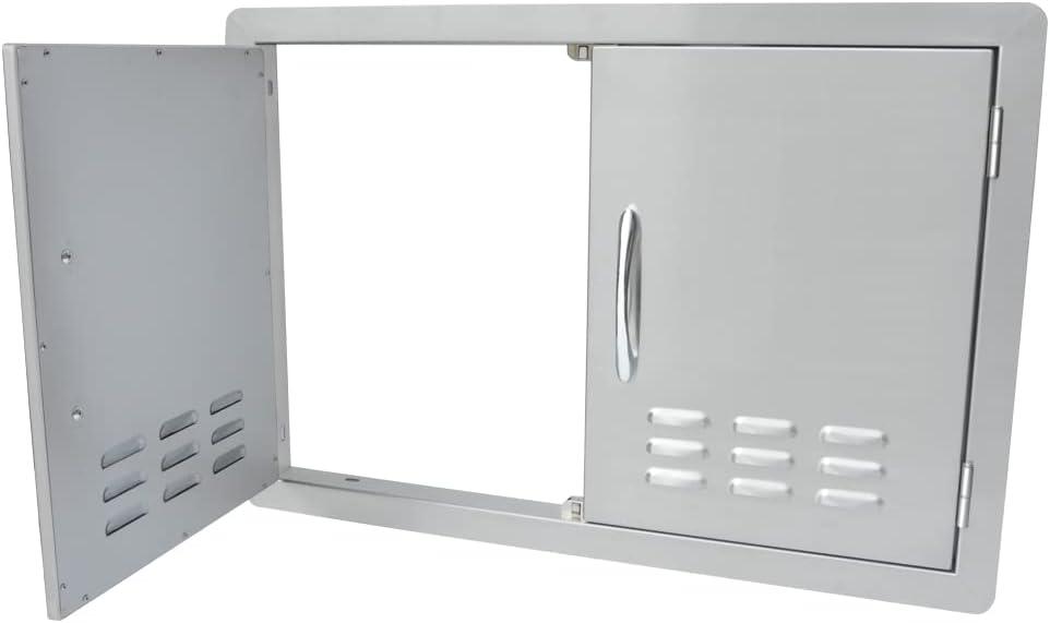 Stanbroil Outdoor Kitchen Stainless Steel Double Access Door with Vents, 30 Inches