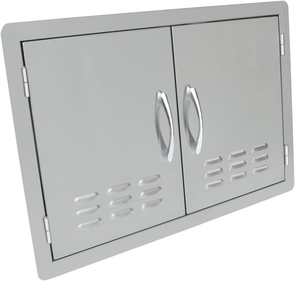 Stanbroil Outdoor Kitchen Stainless Steel Double Access Door with Vents, 30 Inches