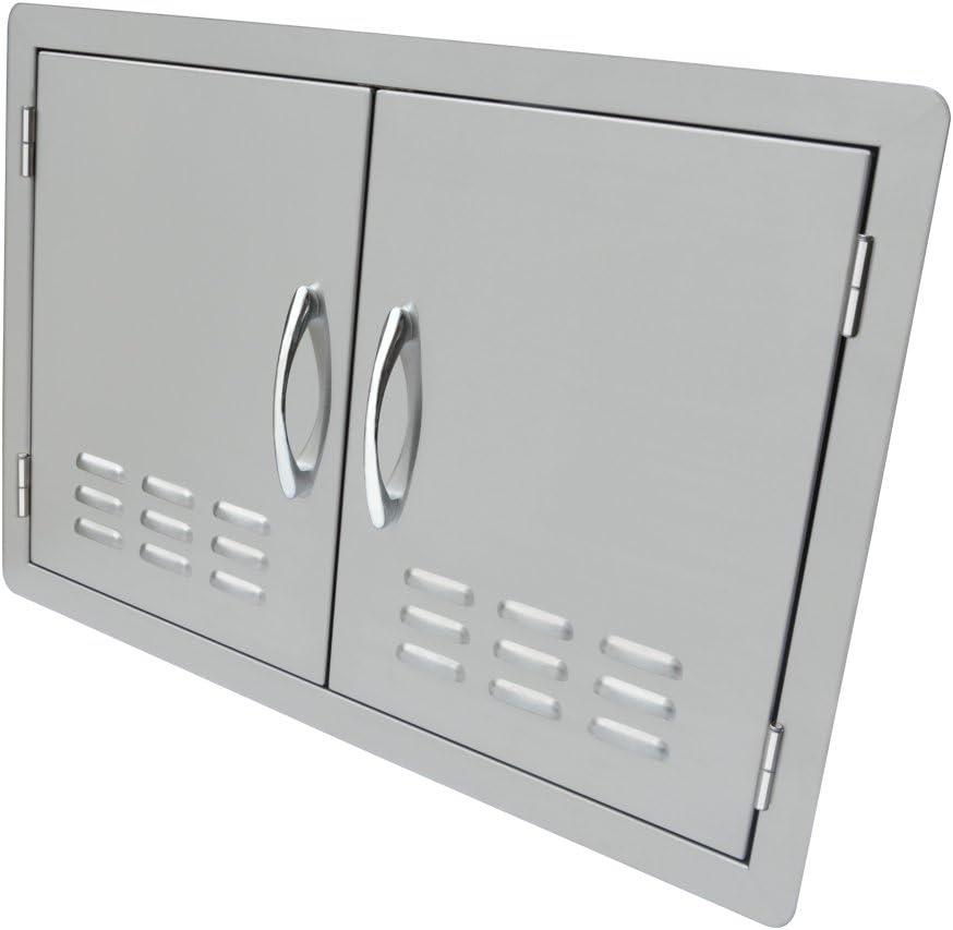 Stanbroil Outdoor Kitchen Stainless Steel Double Access Door with Vents, 30 Inches