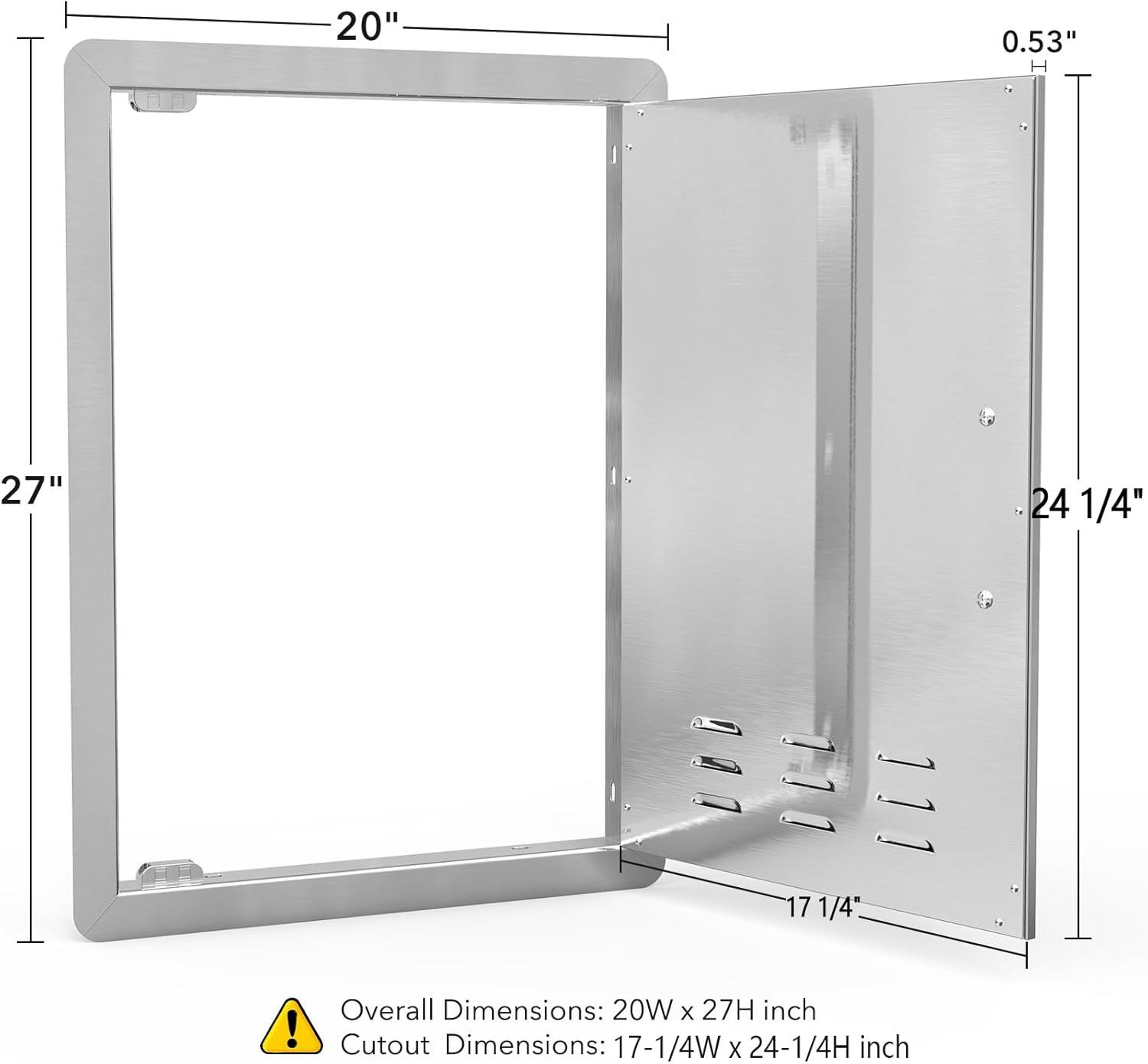 Stanbroil Stainless Steel Single Vertical Access Door with Vents, 17 1/4-Inch by 24 1/4-Inch