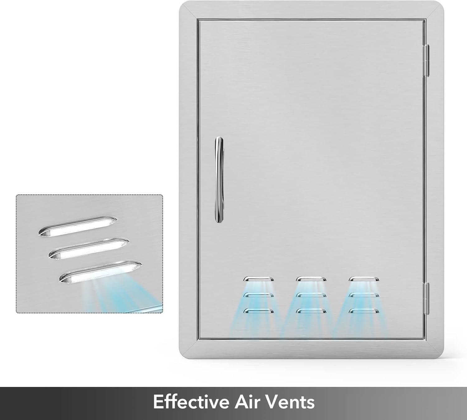 Stanbroil Stainless Steel Single Vertical Access Door with Vents, 17 1/4-Inch by 24 1/4-Inch