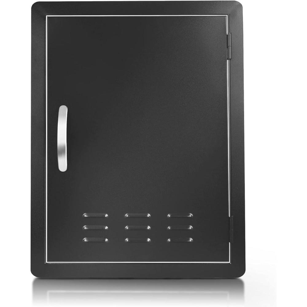 Stanbroil BBQ Outdoor Kitchen Door, Black Steel Single Vertical Access Door Perfect for Outdoor Kitchen, BBQ Island, Grilling Station -17 1/4″ by 24 1/4″