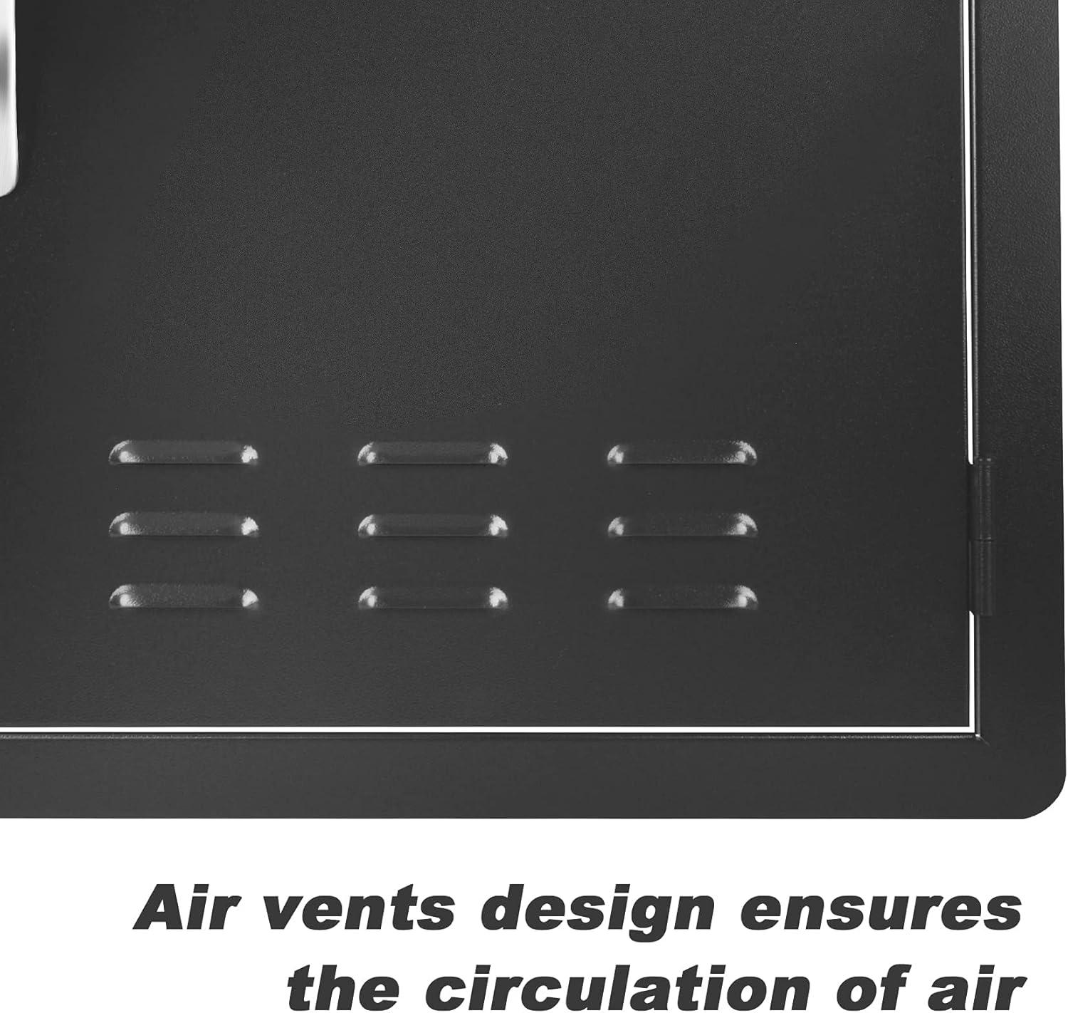 Stanbroil BBQ Outdoor Kitchen Door, Black Steel Single Vertical Access Door Perfect for Outdoor Kitchen, BBQ Island, Grilling Station -17 1/4″ by 24 1/4″