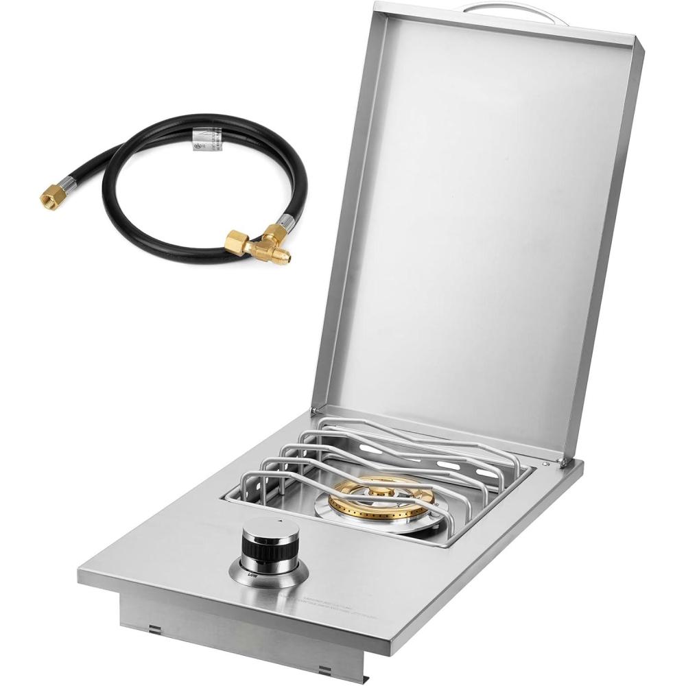Stanbroil Built-in Single Side Burner for Outdoor Kitchen, 304 Stainless Steel Grilling Side Burners – Natural Gas Only