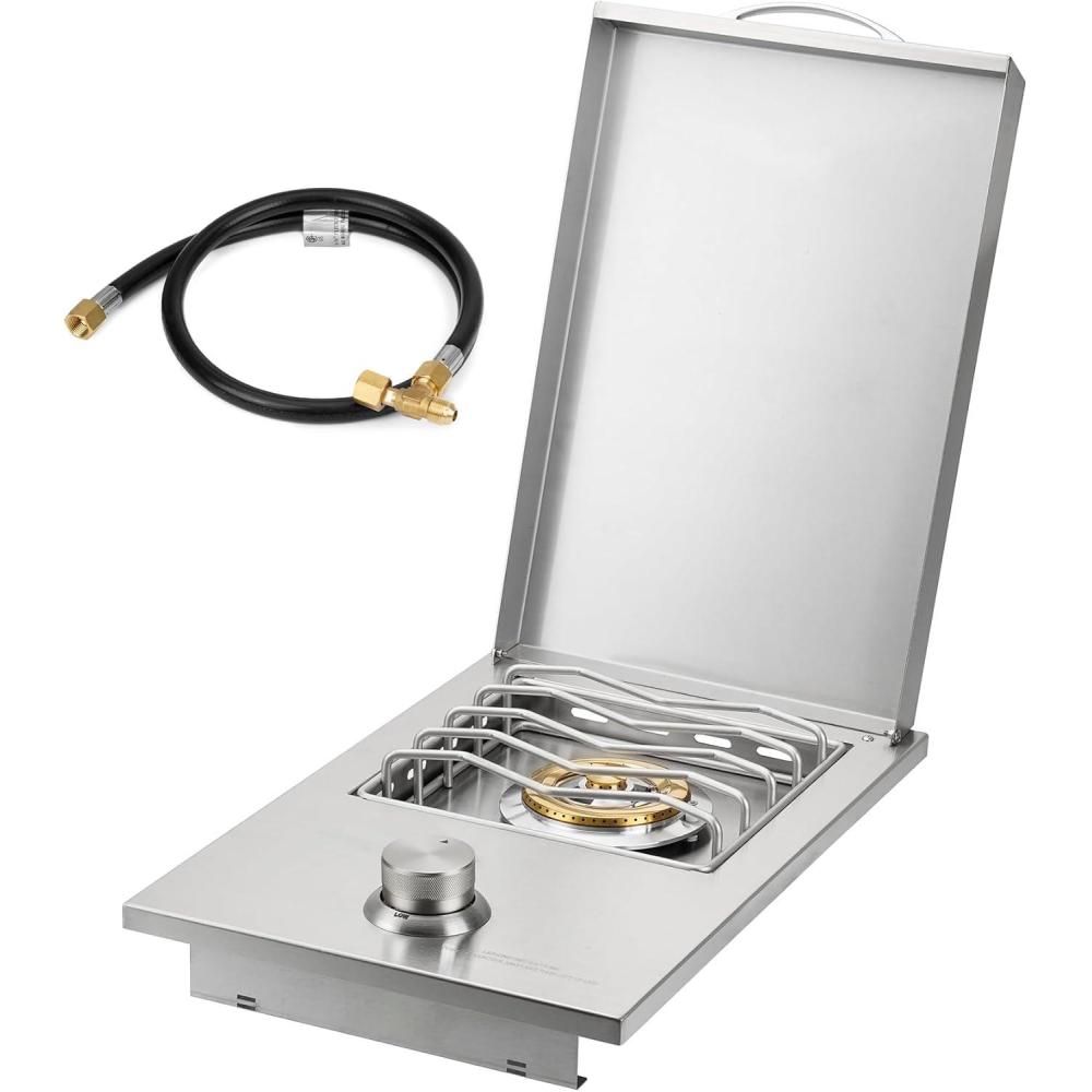 Stanbroil Built-in Single Side Burner for Outdoor Kitchen, 304 Stainless Steel Grilling Side Burners – Liquid Propane Only