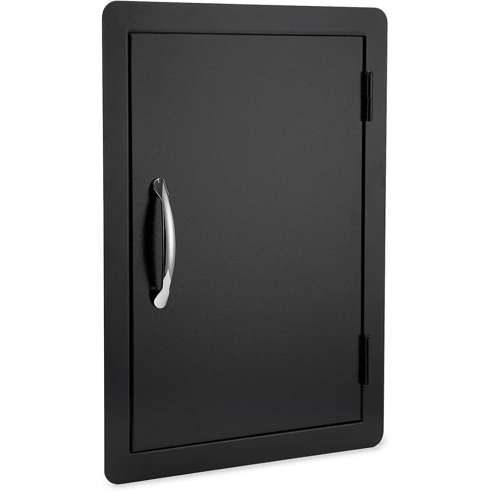 Stanbroil BBQ Access Door – 17W x 23H Inch Wall Construction Flush Mount Single Vertical Door for Outdoor Kitchen, BBQ Island, Grilling Station, Outside Cabinet – Black