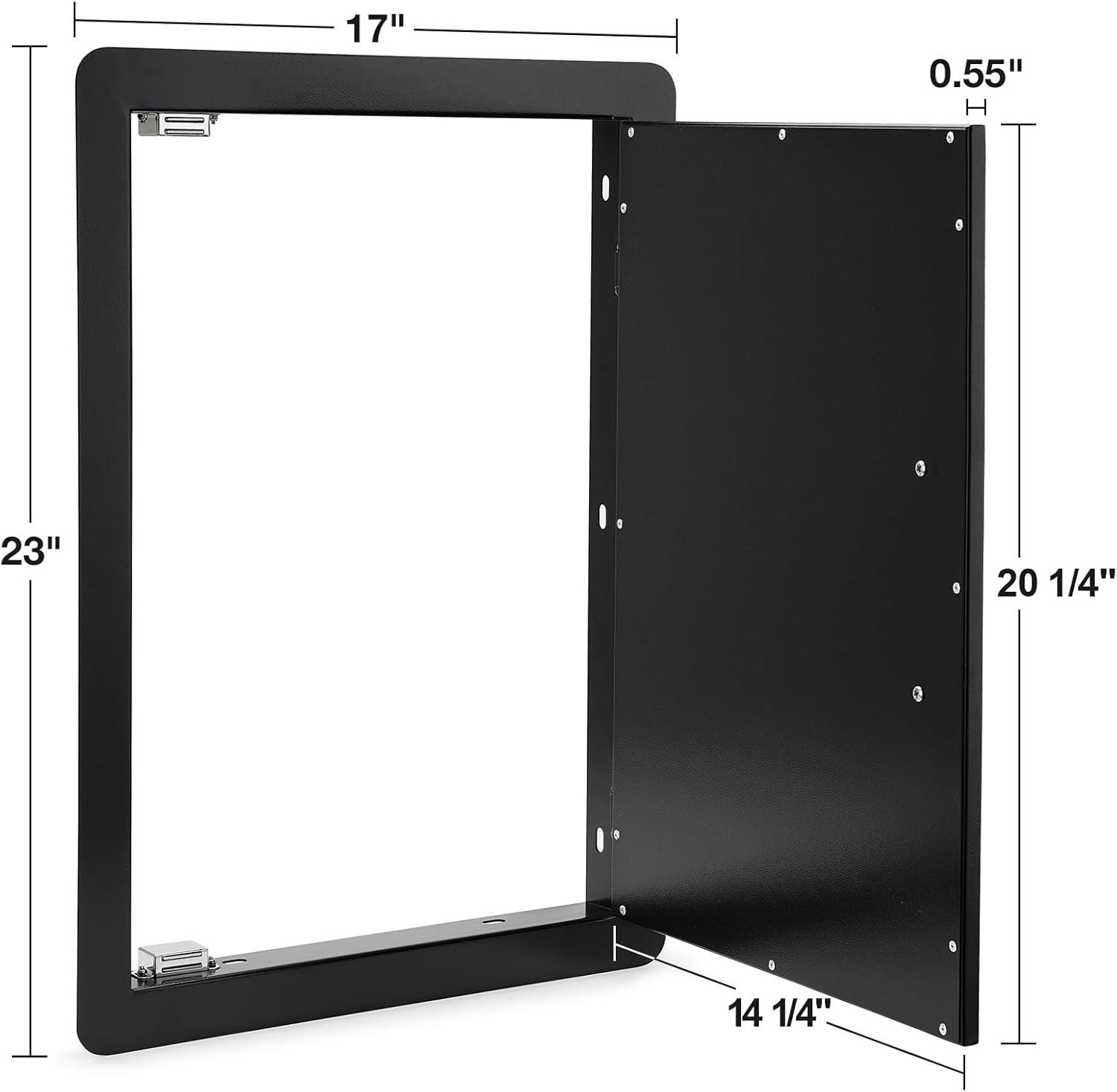 Stanbroil BBQ Access Door – 17W x 23H Inch Wall Construction Flush Mount Single Vertical Door for Outdoor Kitchen, BBQ Island, Grilling Station, Outside Cabinet – Black