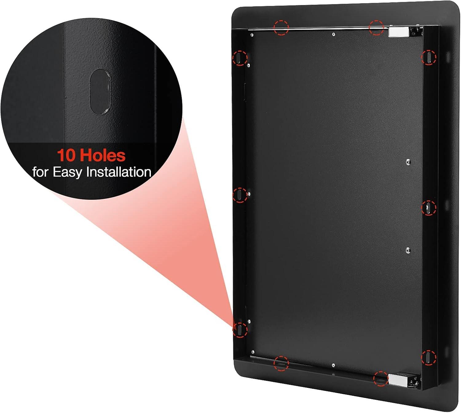 Stanbroil BBQ Access Door – 17W x 23H Inch Wall Construction Flush Mount Single Vertical Door for Outdoor Kitchen, BBQ Island, Grilling Station, Outside Cabinet – Black
